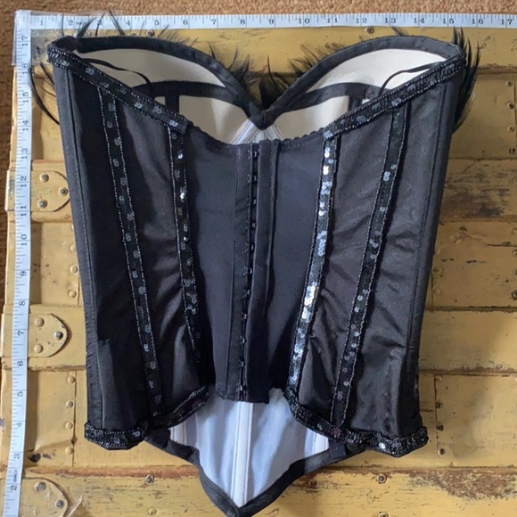 NWOT TRASHY LINGERIE LA BLACK SWAN BIRD FEATH BLACK CORSET COSPLAY 32D BODYCON - Picture 14 of 16